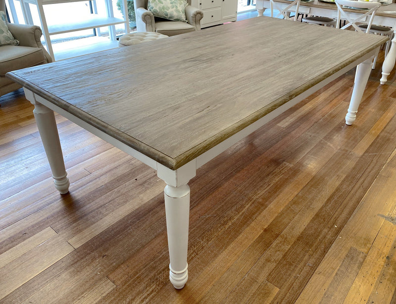 Brittany Dining Table 240x120cm White Wash Oak - floor stock