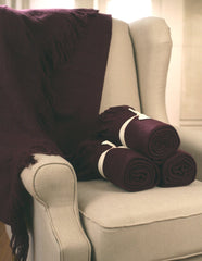 Throw Rug Soft Touch Throw Blanket Decorative Bedding Blanket 127x150cms - PLUM
