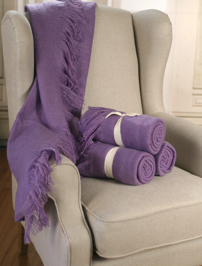 Throw Rug Soft Touch Throw Blanket Decorative Bedding Blanket 127x150cms - MAUVE
