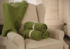 Throw Rug Soft Touch Throw Blanket Decorative Bedding Blanket 127x150cms - LIME