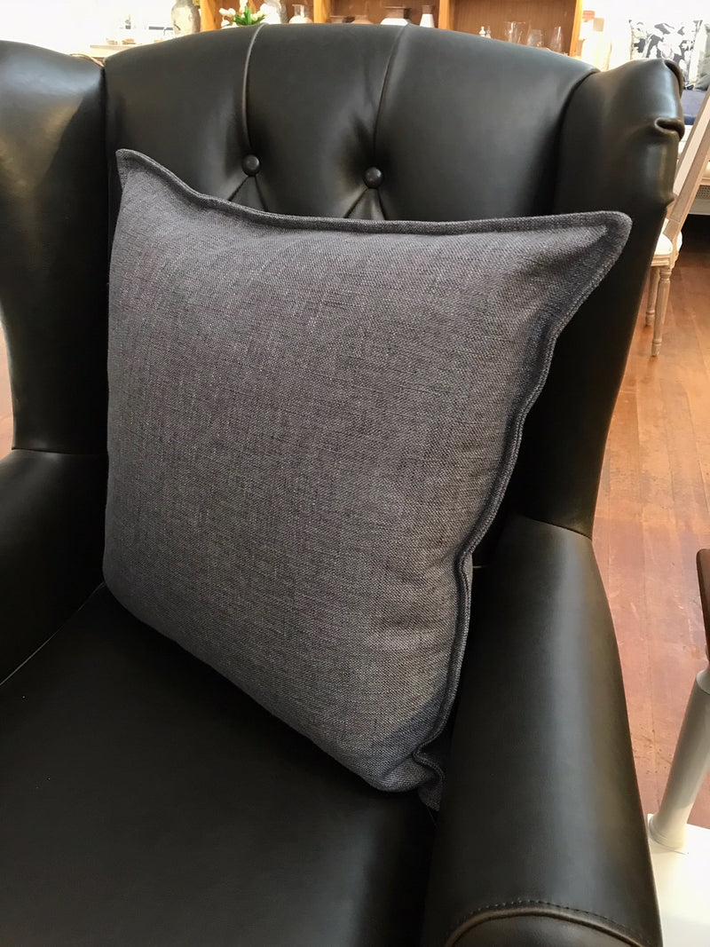 100% Linen Cushion Filled 50x50 - Charcoal Linen