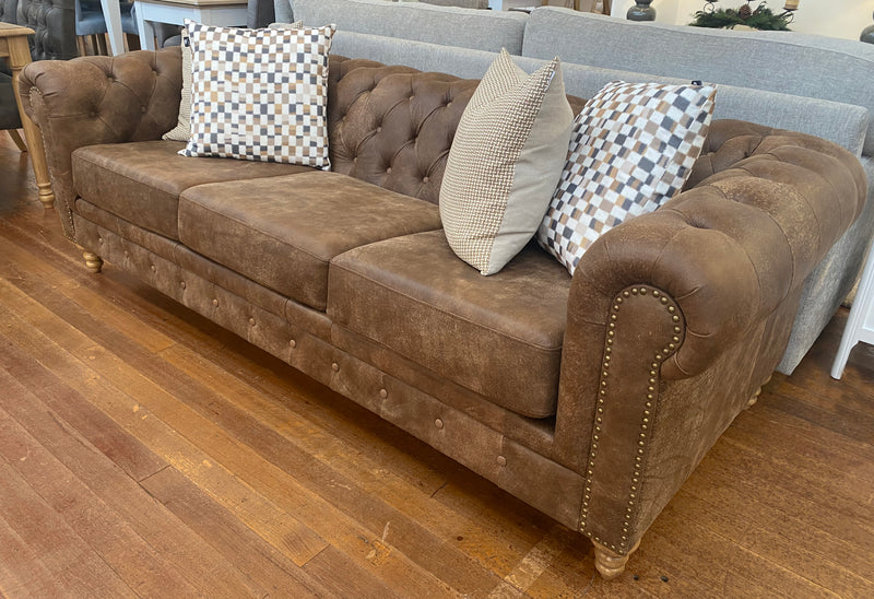 Chesterfield 3 Seater Sofa Top Grain Leather