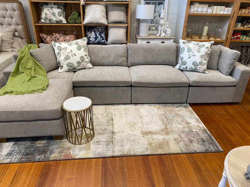 Hereford 4 Seater Sofa + Ottoman Oak Buffet and Hutch