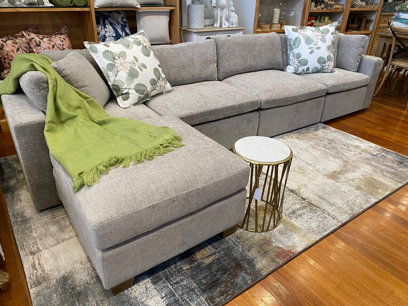 Hereford 4 Seater Sofa + Ottoman Oak Buffet and Hutch