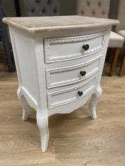 Juliet Bedside Chest French Provincial White 3 Drawer
