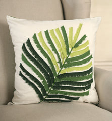 2 x Decorator Cushion Covers 45x45cms - Fern Applique Throw Pillow Covers NEW