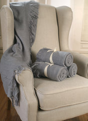 Throw Rug Soft Touch Throw Blanket Decorative Bedding Blanket 127x150cms - GREY