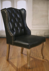 Dining Chair Antiqued Leather French Provincial Oak Hardwood
