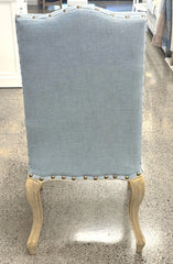 Cannes Dining Chair Oak with Blue Linen