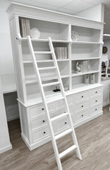 Brighton Library Unit with Ladder White 200cms