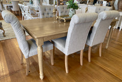 7 Piece Oak Brittany Table Setting 200x100cm