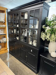 Large Kitchen Buffet & Hutch 4 Door Hamptons Black