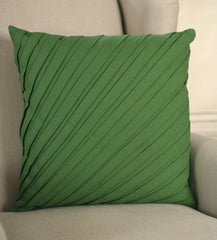 2 x Decorator Cushion Covers 45x45cms - Pleated Moss Green