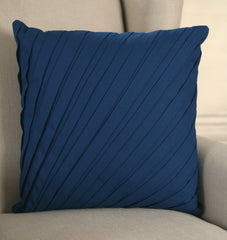 2 x Decorator Cushion Covers 45x45cms - Pleated French Blue Throw Pillows NEW