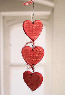 Hanging Wooden Hearts Home Decor Party Favour 35cms