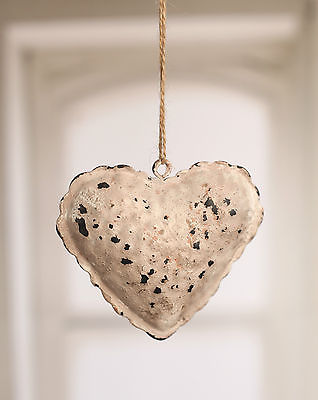 Rustic Hanging Tin Heart Hanger 10cms Small
