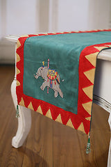 Table Runner Circus Themed Embroidery Home Decor Kids Party Decoration 150cms