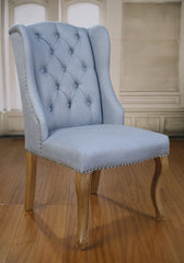 Dijon Dining Chair Blue Linen French Provincial Oak