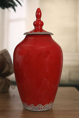 Canister Jar Vase Rustic Red 36cms - Large