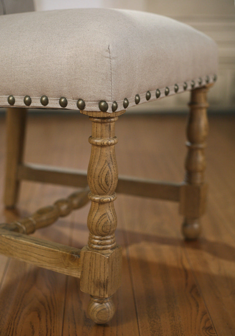 Lyon Dining Chair Oak & Linen Button