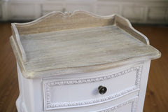 Juliet Bedside Chest Antique White Table 2 Drawer Low