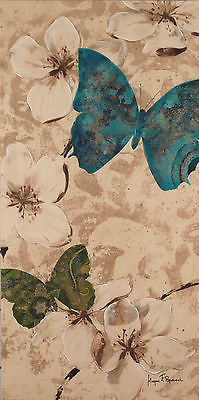Megan F. Spencer 'Butterflies 1' Giclee Canvas Painting Art 100x50cms