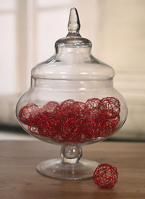 Red Wire Balls Vase Jar Filler - Small & Large Packs Available (Pack of 24 Small Balls)