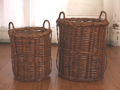 Set of 2 Laundry Baskets Large Clothes Storage Homewares Bathroom Hampers