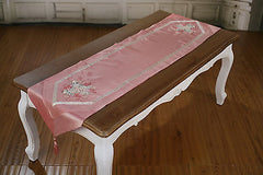 Table Runner Pink with Embroidery Pink Home Decor Party Decoration 150cms NEW