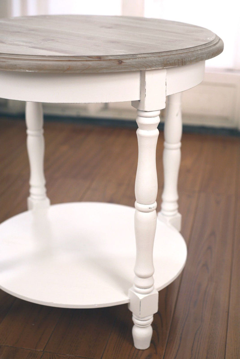 Hunter Lamp Table Round Side Table - White
