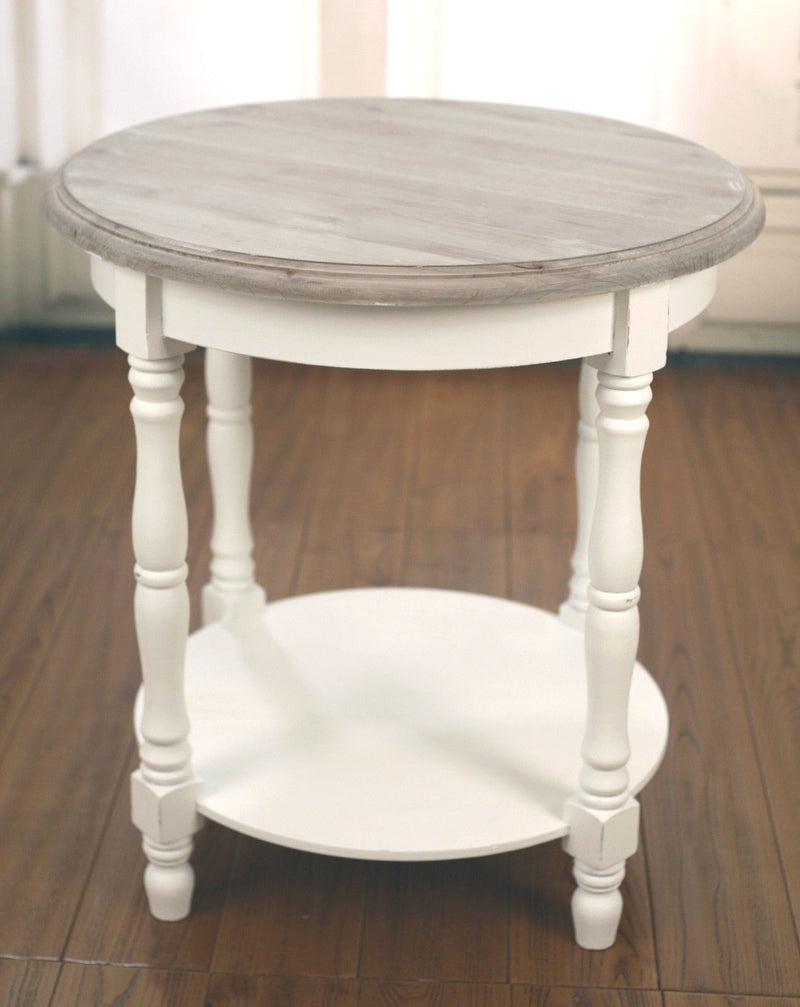 Hunter Lamp Table Round Side Table - White