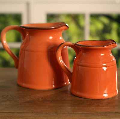 Rustic Decor Jugs Provincial Vase Home Decor Gift BRAND NEW 3 Colours Available (Orange,Large)