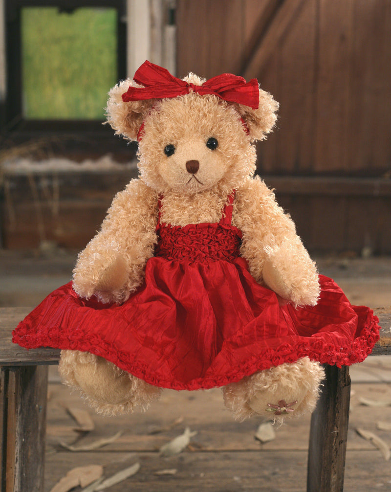 Teddy Bear 'Jasmine' Settler Bears Red Dress 43cms
