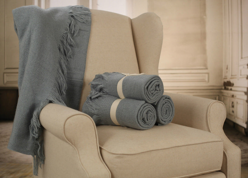 Throw Rug Soft Touch Throw Blanket Decorative Bedding Blanket 127x150cms - SLATE