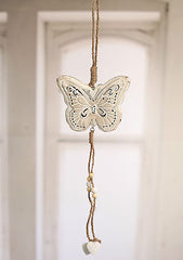Butterfly Rustic Hanger 40cms Cream