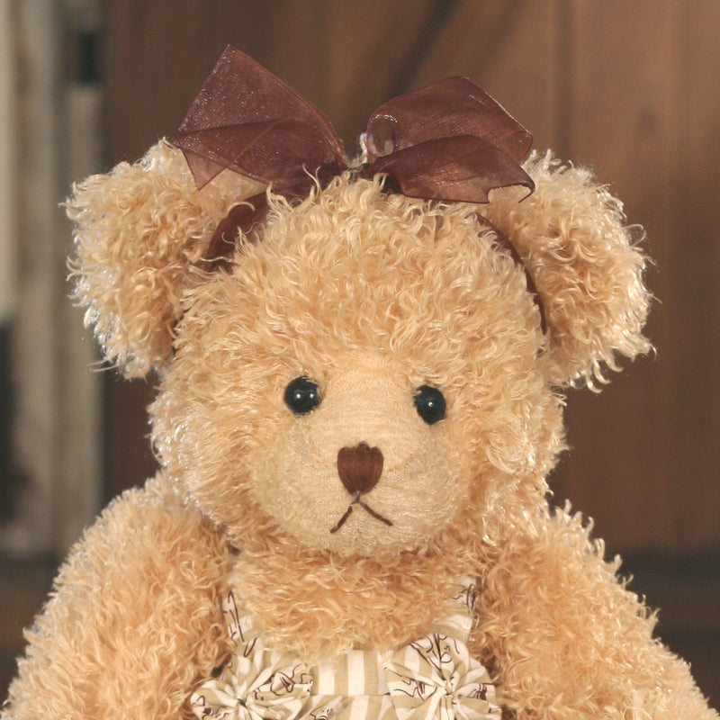 Settler Bears 'Layla' Handmade Teddy Bear Gift Linen Dress 43cms