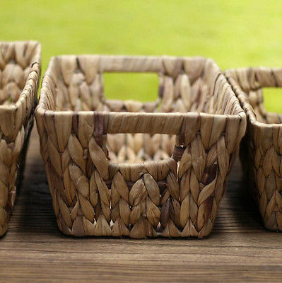 Set of 3 Hand Woven Storage Baskets Home Decor