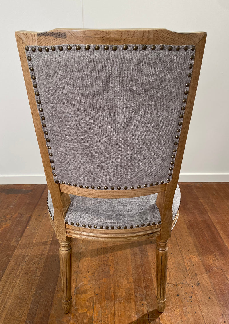 Moselle Dining Chair Oak with Soft Grey Upholstery