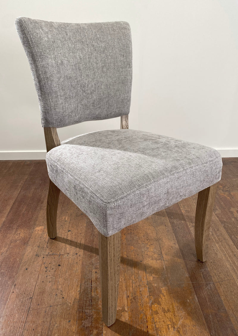 Brighton Dining Chair Oak Soft Grey Upholstery