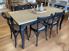 Maison 7 Piece 180x90cm Dining Table Setting Black - floor stock