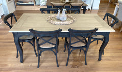 Maison 7 Piece 200x100cm Dining Table Setting Black