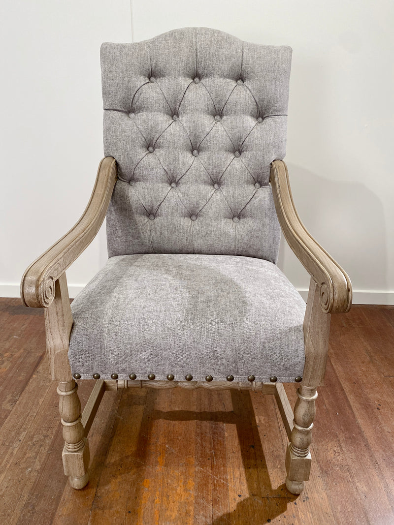 Marseille Dining Chair French Provincial Oak and Soft Grey