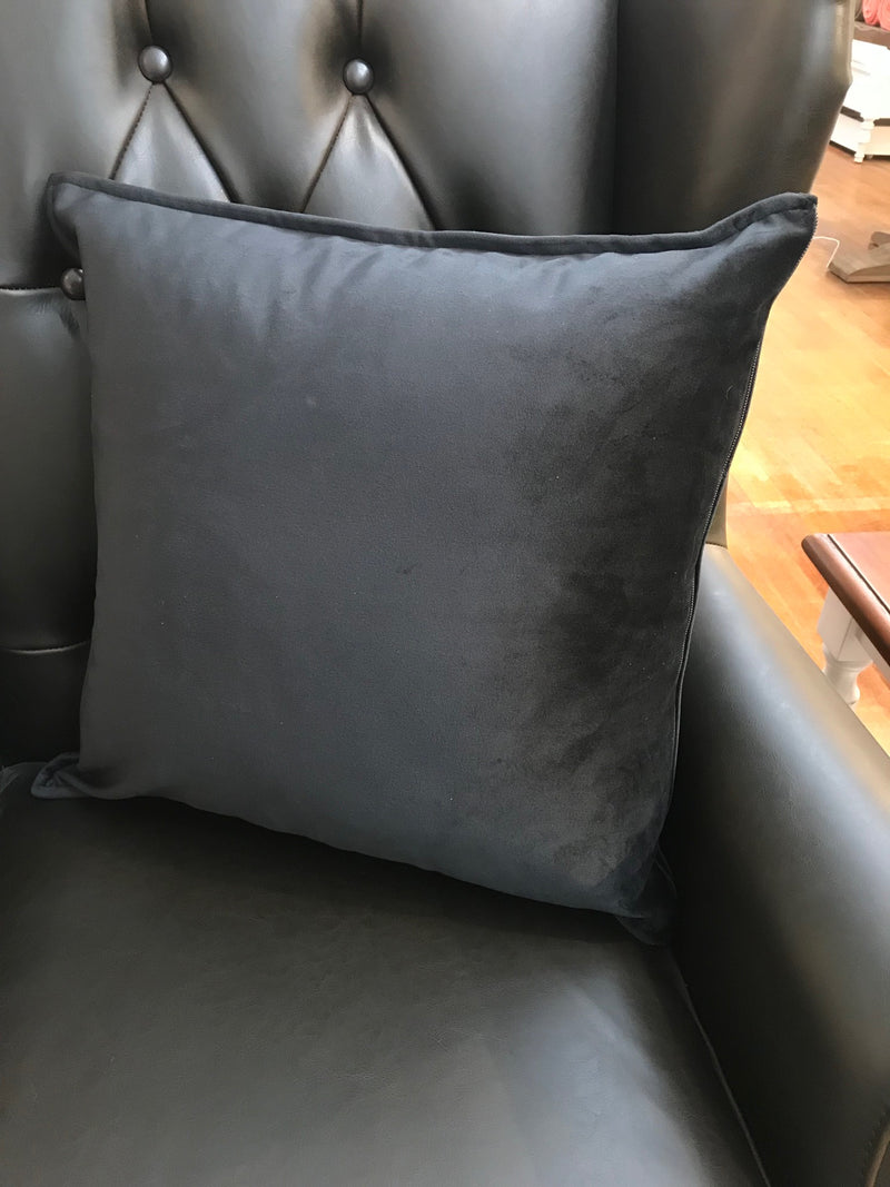 Velvet Cushion Filled 50x50 - Black