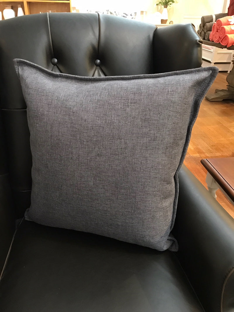 100% Linen Cushion Filled 55x55 - Charcoal Linen