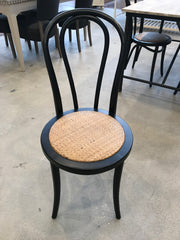 Dining Chair Black Bentwood with Padded Top