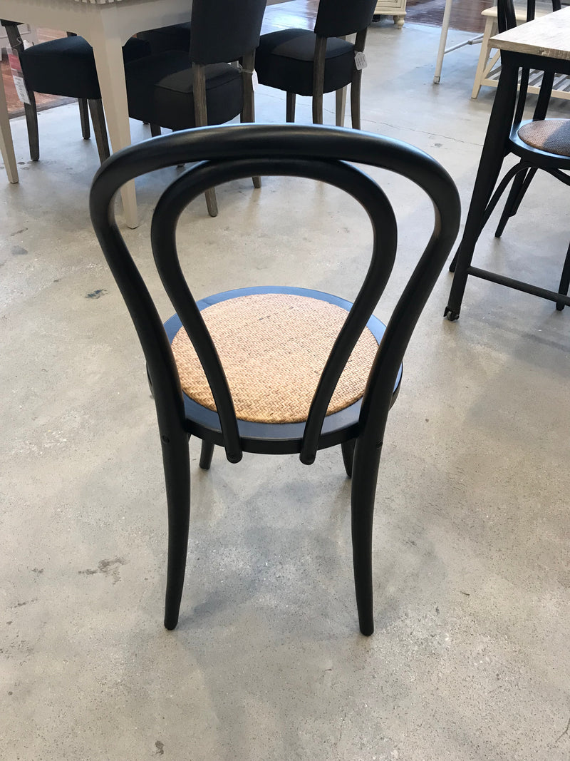 Dining Chair Black Bentwood with Padded Top