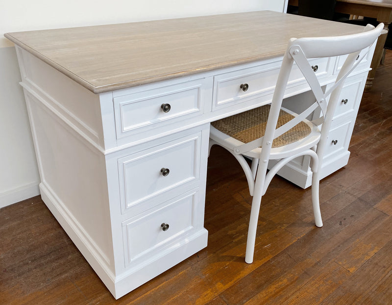 Pre-order: Fontaine Desk White Hamptons 155cms