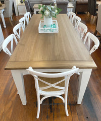 Orleans 11 Piece Dining Setting 250x100cm Hamptons Oak