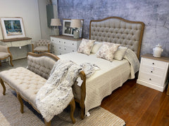 Chateau Full King Size Bed Oak Linen