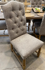 Brighton Dining Chair Oak Soft Grey Upholstery
